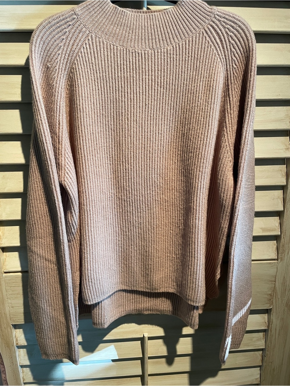 Brian Bailey- Ribbed Crew Neck Sweater in Blush Taupe - SzM - Picture 6 of 13